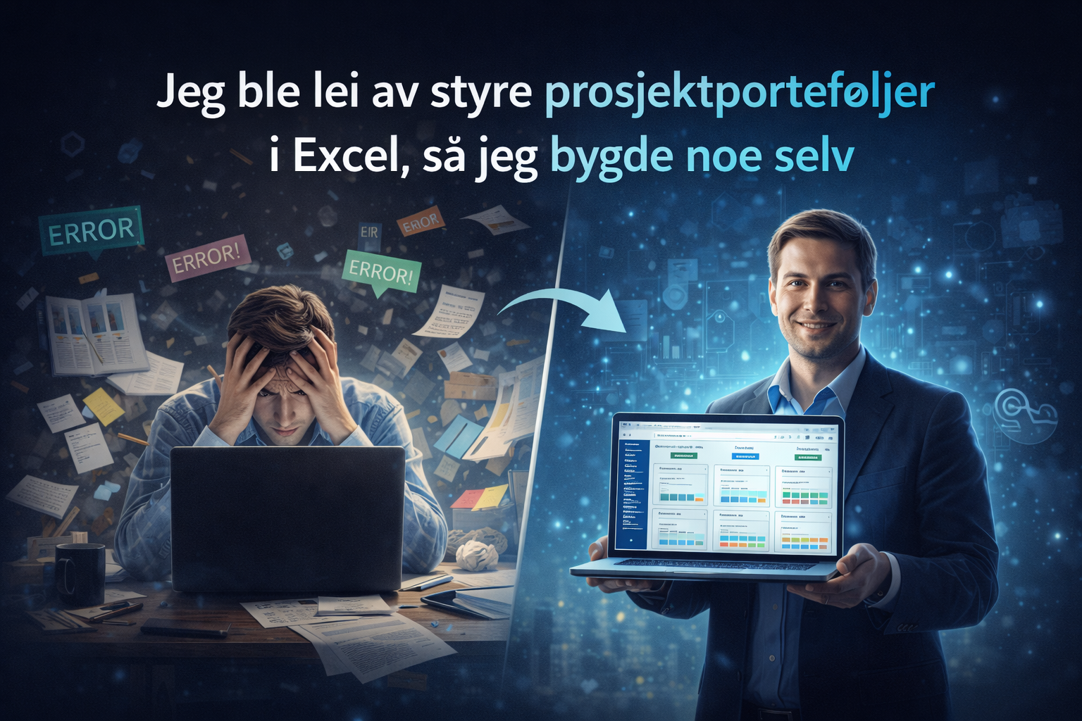 Jeg ble lei av å styre prosjektporteføljer i Excel — så jeg bygde noe selv